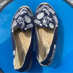 Soludos Dali Embroidered Espadrilles / Slip On Canvas Shoes US 9 / EU 39.5